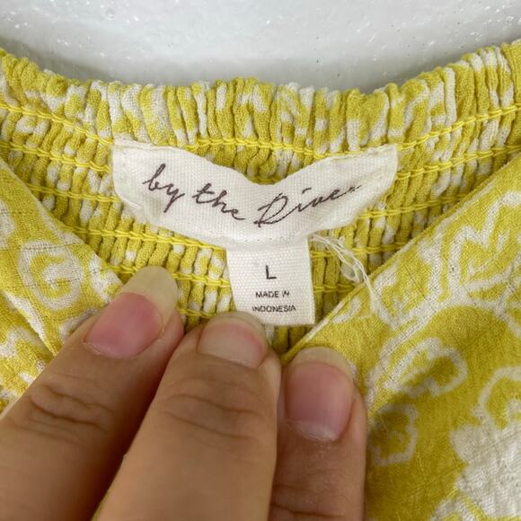 By the River Kaylee Flutter Sleeve Floral Midi Dress Yellow Size Large textured - Picture 10 of 15